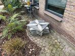 8 grote keramische tuintegels met lotus patroon, Tuin en Terras, Tegels en Klinkers, Ophalen, Gebruikt, Keramiek, Minder dan 5 m²