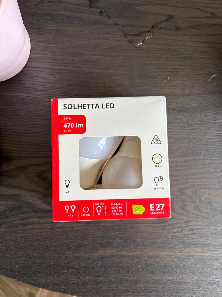 IKEA SOLHETTA LED lampen E27 40W (2 stuks), 30 tot 60 watt, Led-lamp, Nieuw, E27 (groot)