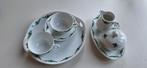 Duits thee/koffie servies set met groen bladmotief, Ophalen of Verzenden, Zo goed als nieuw, Overige stijlen, Porselein
