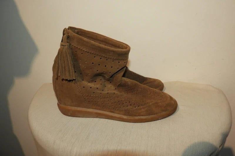 Isabel Marant laag laarsje sleehakje open werk klosjes 37