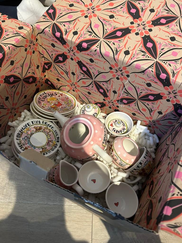 Blond Amsterdam pop en beer kinderservies setje, Huis en Inrichting, Keuken | Servies, Ophalen, Zo goed als nieuw, Aardewerk, Blond Amsterdam
