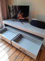 Grijze tv kast met twee lades, Huis en Inrichting, Ophalen, Gebruikt, 150 tot 200 cm, Minder dan 100 cm