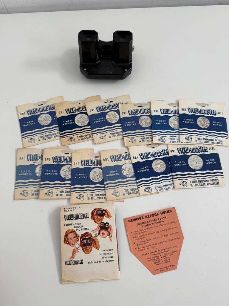 Vintage View-Master met 15 reels en instructies, Ophalen, Gebruikt, ., .