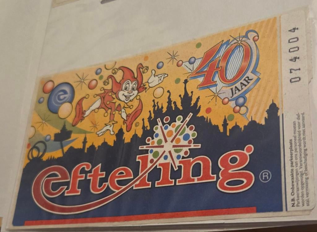 Efteling 40 jaar stikker - Jubileum editie, Ophalen of Verzenden, Gebruikt, Overige typen