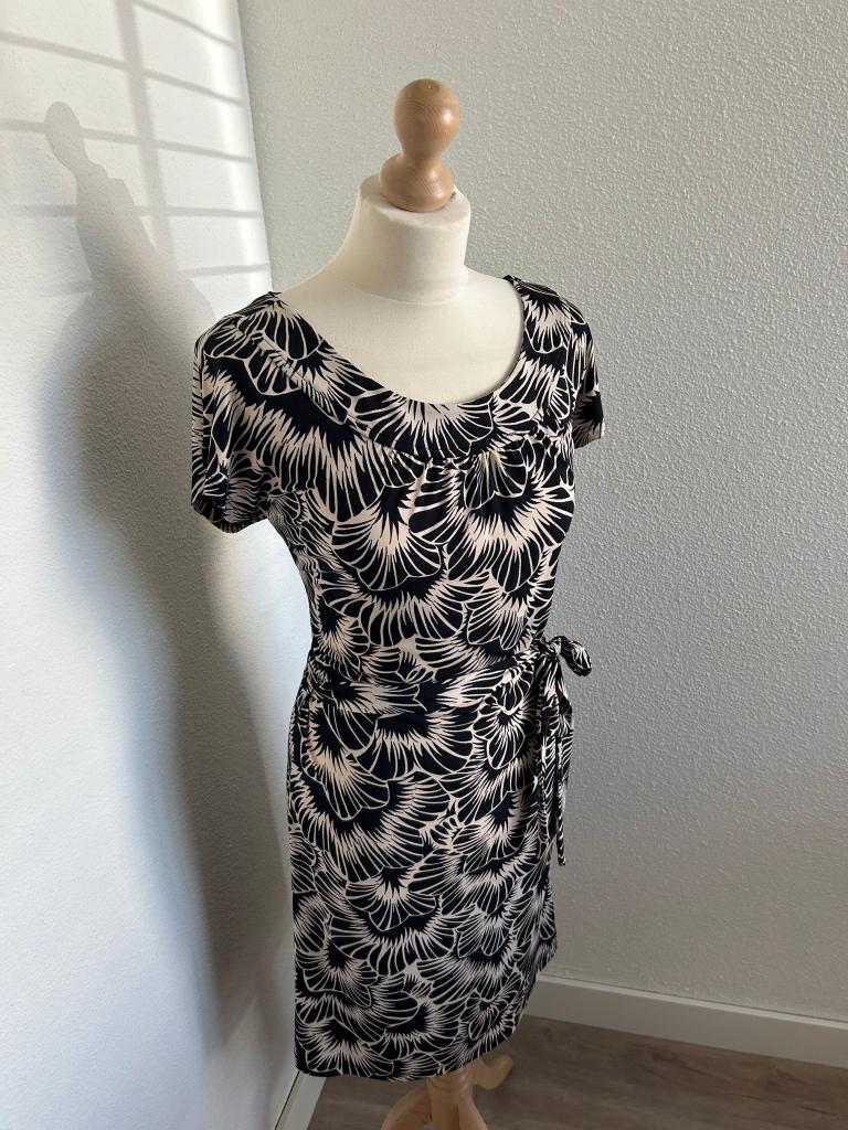 King Louie maat L shirley jurk NIEUW zwart wit bloem 296, Zwart, Maat 42/44 (L), Nieuw, Ophalen of Verzenden