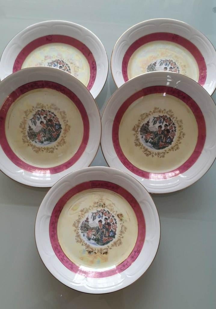 5 Duitse vintage mooi borden. Nieuw., Ophalen of Verzenden