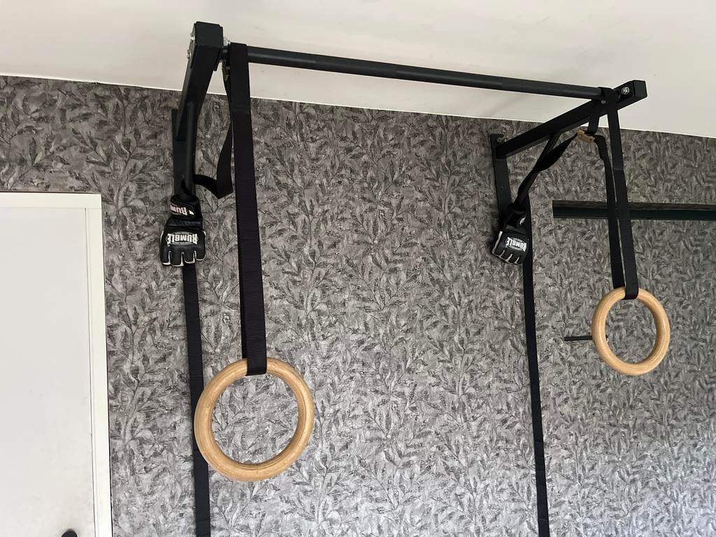 Optrekstang met turnringen, Ophalen of Verzenden, Gebruikt, Armen, Oprekstang