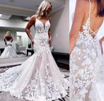 Luxe blush mermaid trouwjurk €849 34 36 38 40 42 44, Ophalen, Nieuw, Overige kleuren, Trouwjurk