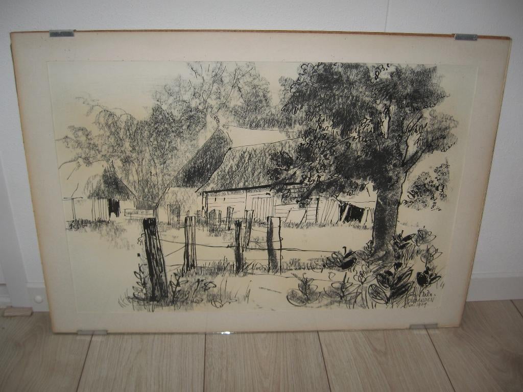 Drenthe OUD AALDEN zwart wit tekening ingelijst €15.-1969, Boeken, Geschiedenis | Stad en Regio, Ophalen of Verzenden, Zo goed als nieuw