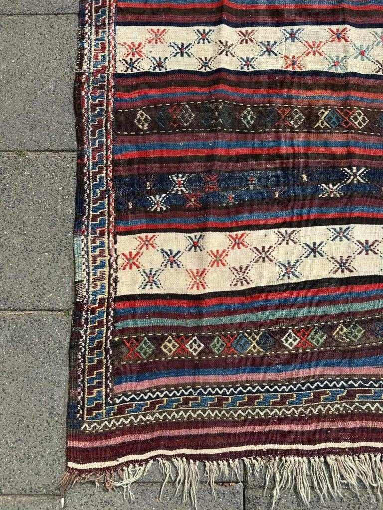 Antik kilim Kurdish ( Antique Perz Gelim ) 244 x 144 cm, Wol, 200 cm of meer, Ophalen of Verzenden, Zo goed als nieuw