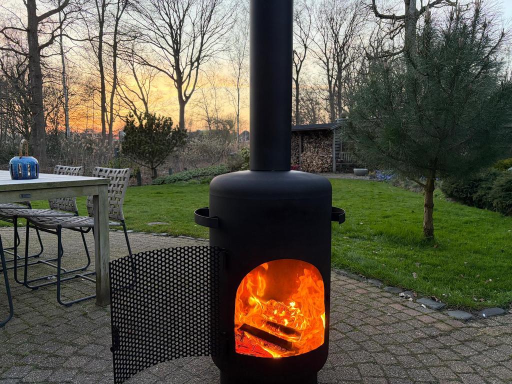 Rvs kachel terraskachel buitenkachel vuurkorf houtkachel, Ophalen of Verzenden, Nieuw