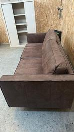 Tweezitsbank microleder 220 lang, Ophalen, Tweepersoons, Zo goed als nieuw, Rechte bank
