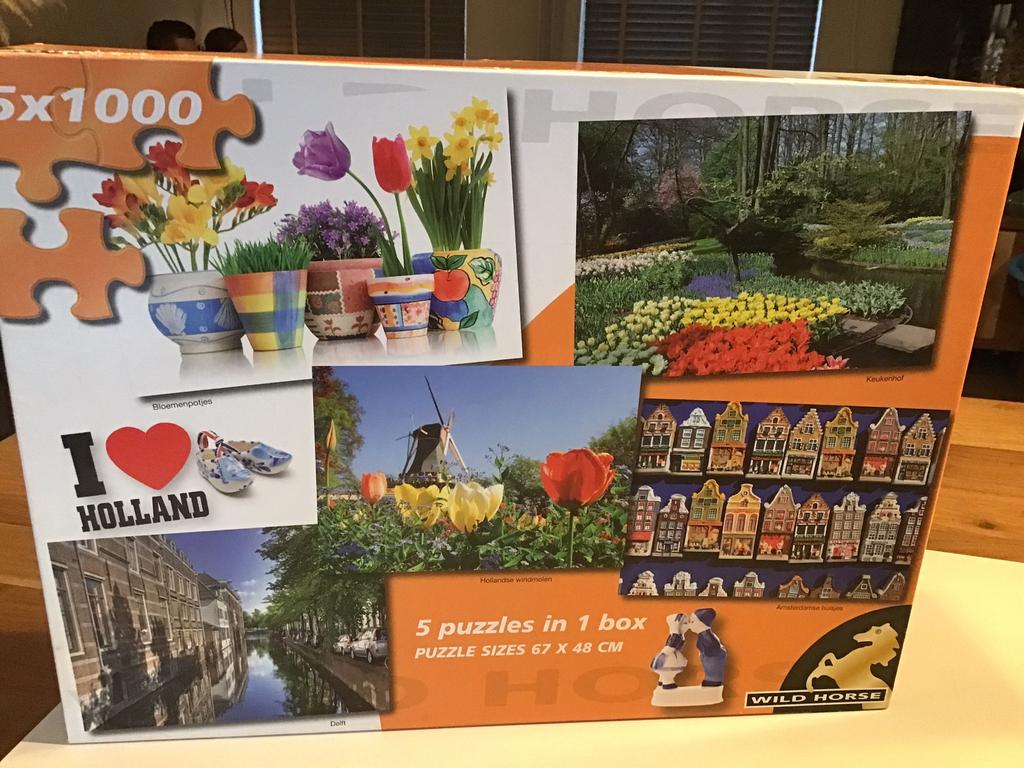 5x1000 stukjes puzzle box Wild Horse, Hobby en Vrije tijd, Denksport en Puzzels, Ophalen of Verzenden, 500 t/m 1500 stukjes, Zo goed als nieuw