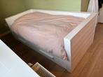 1-pers bed van Woood, kleur wit, incl bedla, excl matras, Ophalen, 90 cm, Eenpersoons, Wit