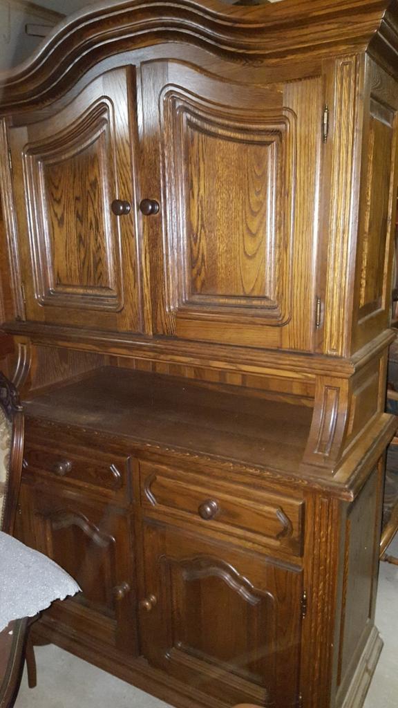 Eiken buffetkast, Huis en Inrichting, Kasten | Buffetkasten, Ophalen, Gebruikt, 25 tot 50 cm, 200 cm of meer