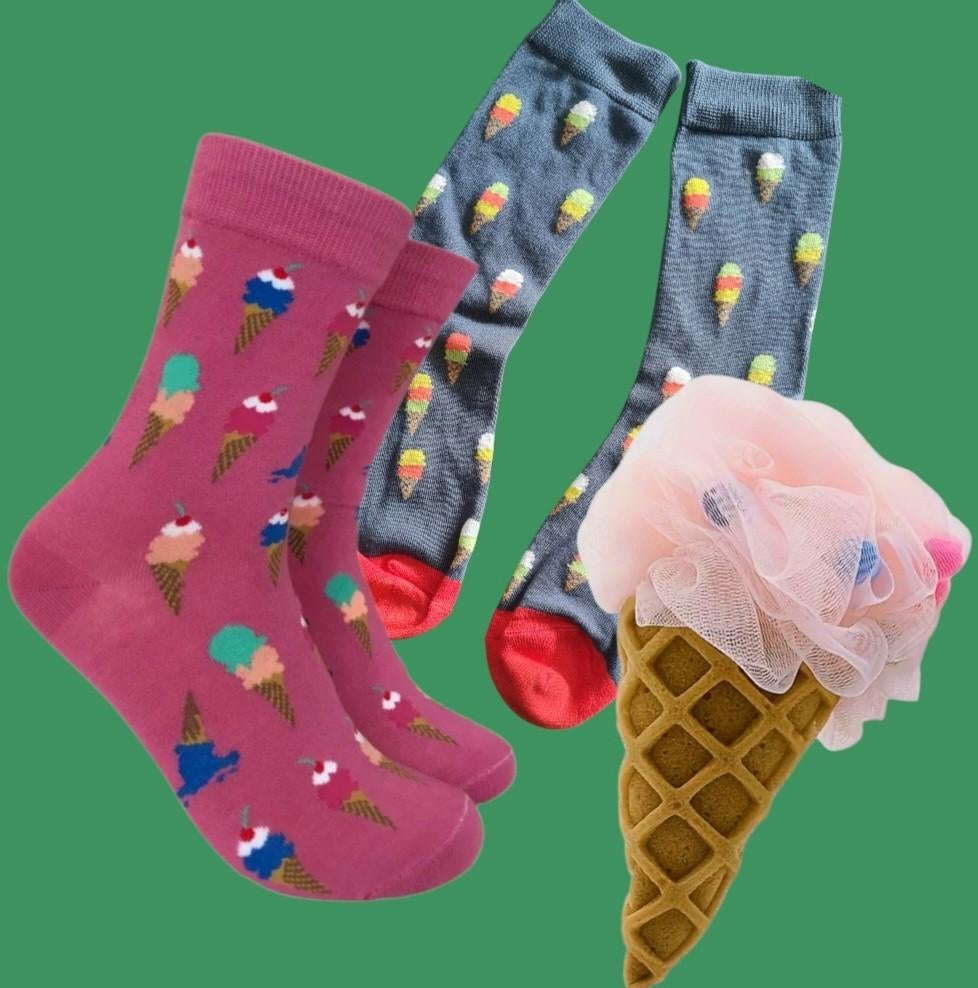 2 PAAR IJSCO SOKKEN + BADSPONS IJSCO, Ophalen of Verzenden, Nieuw