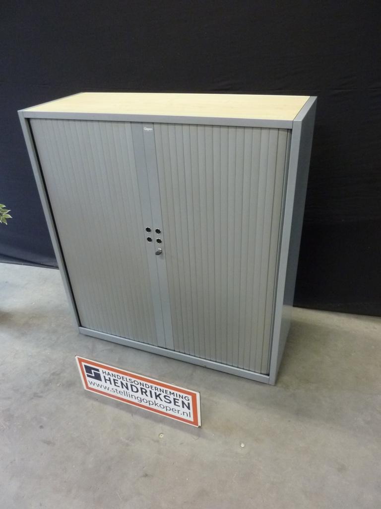 Prima Gispen roldeurkast / kantoorkast + slot 120x47x128cm, Gebruikt, 100 tot 150 cm, Design, Ophalen of Verzenden
