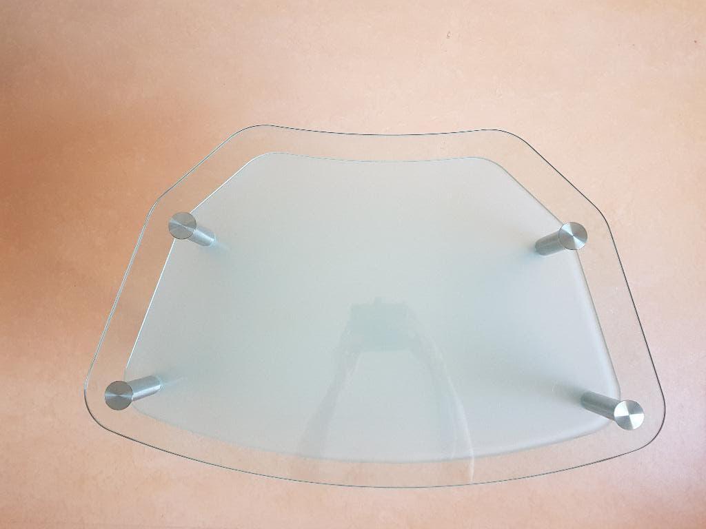 Mooi TV meubel op wielen, Ophalen, 50 tot 100 cm, Zo goed als nieuw, Glas