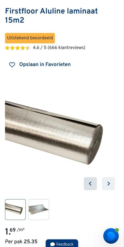 Ondervloer voor laminaat, Ophalen, Overige materialen, 30 cm of meer, 50 tot 150 cm