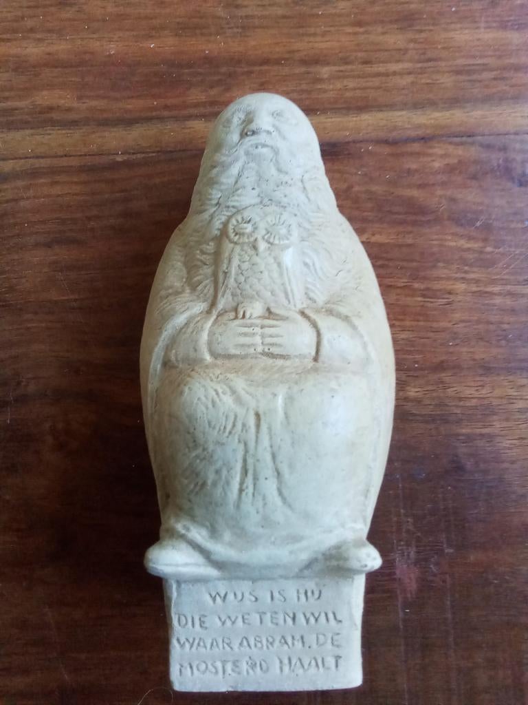Oud zwaar beeldje waar Abraham de monster haalt, Ophalen of Verzenden