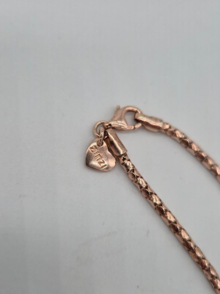 Mooie roségouden ZINZI armband 925, Verzenden, Nieuw, Zilver, Zilver