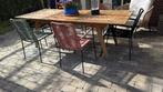Tuintafel Teak, uitschuifbaar met 6 stoelen 100x230 (180), Ophalen, Gebruikt, Rechthoekig, Teakhout