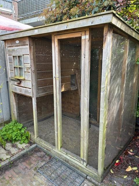 Kippenhok met ren en nachthok, Dieren en Toebehoren, Pluimvee | Toebehoren, Gebruikt, Kippenhok of Kippenren, Ophalen