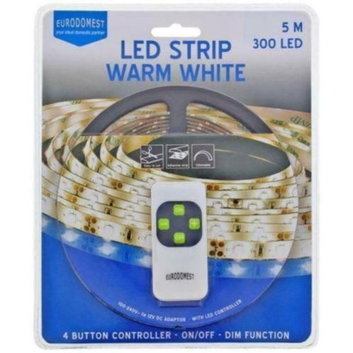 Ledstrip 5 meter warm wit 300 LED, Huis en Inrichting, Lampen | Losse lampen, Ophalen, Led-lamp, Minder dan 30 watt, Nieuw