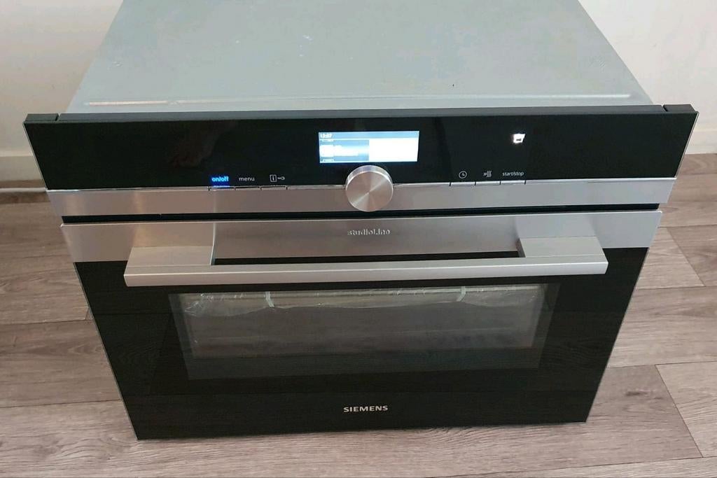 SIEMENS stoom-bak oven(ook als set met combi magnetron t.k.), Hete lucht, Zo goed als nieuw, Oven met grill, Inbouw