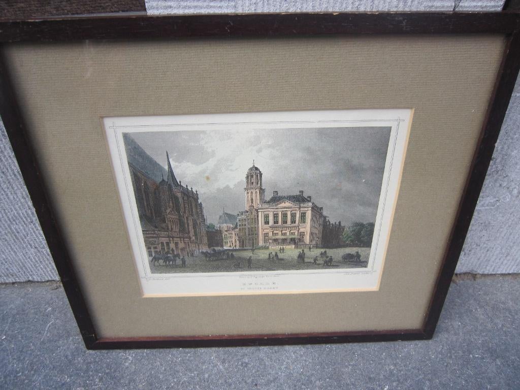 ZWOLLE, in mooi lijstje Kl Gravure Joh.Poppel/L/Rohbock, Antiek en Kunst, Kunst | Etsen en Gravures, Ophalen of Verzenden, Gravure
