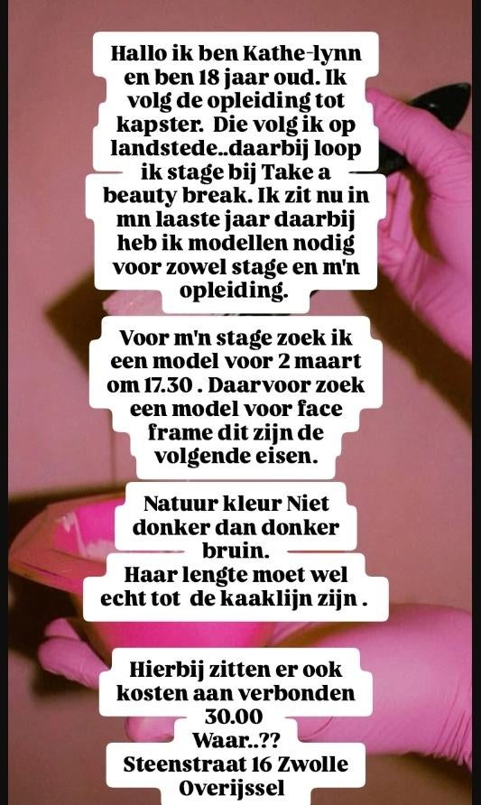Model gezocht spoed voor vandaag, Ophalen of Verzenden, Zo goed als nieuw, Pruik of Haarverlenging