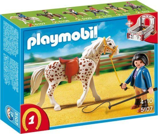 Playmobil poppetje met paard 5107, Kinderen en Baby's, Speelgoed | Playmobil, Ophalen of Verzenden, Zo goed als nieuw, Complete set