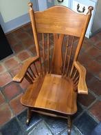 Eikenhouten schommelstoel met kussens, Huis en Inrichting, Ophalen, Gebruikt, Bruin, Eén