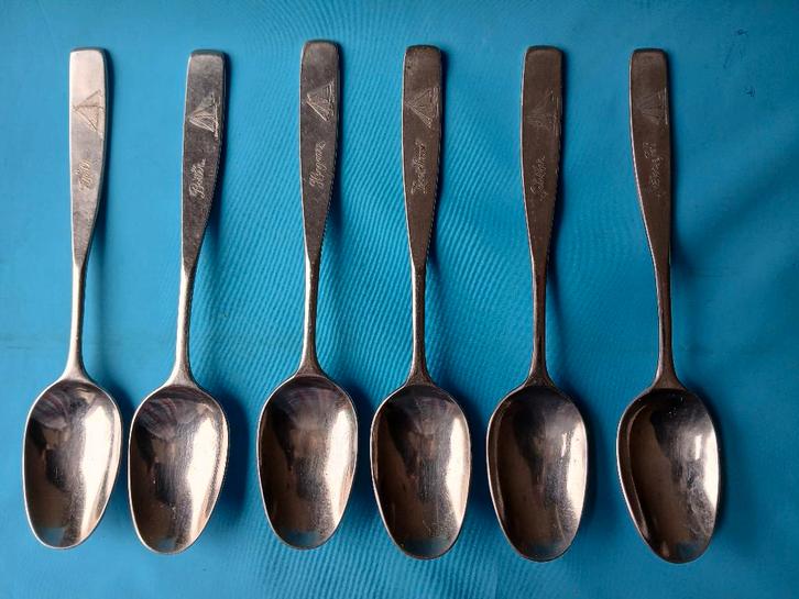 LEPELTJES - 6 STUKS - zie tekst- SCHEPEN - JAMIN - -10032026, Huis en Inrichting, Keuken | Bestek, Gebruikt, Los bestek, Rvs of Chroom