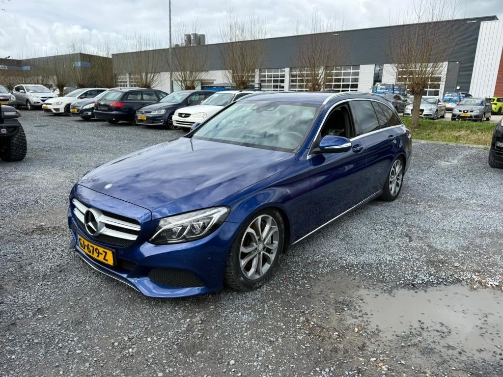 Mercedes-Benz C-Klasse C350e Inverter kapot, Auto's, Automaat, Achterwielaandrijving, Blauw, Leder en Stof