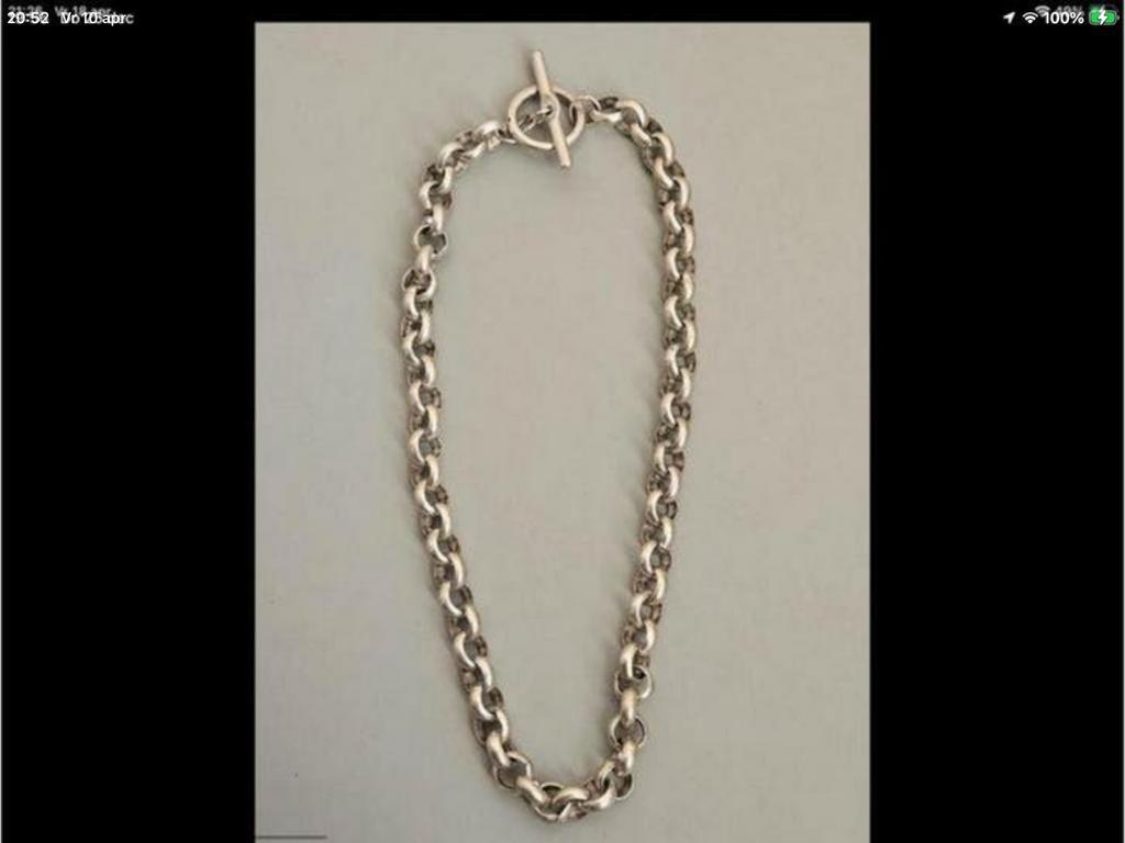 Vintage vintage  verzilverde ketting Jasseron, Sieraden, Tassen en Uiterlijk, Kettingen, Ophalen of Verzenden, Zo goed als nieuw