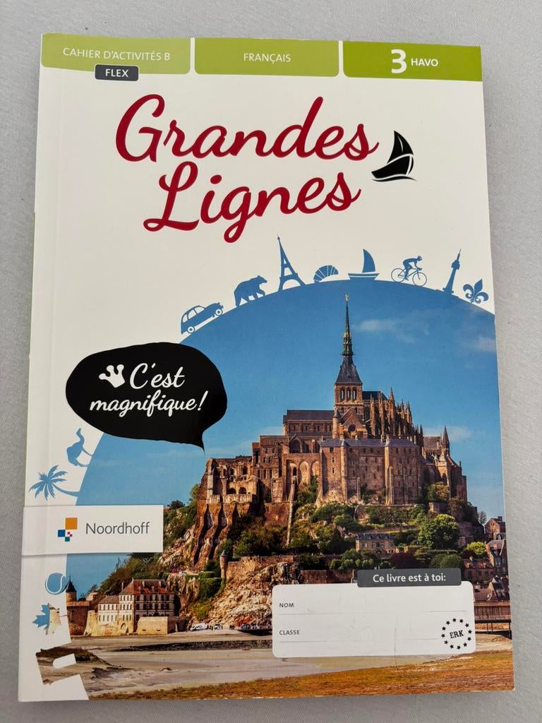 Frans, deel b, 3 havo, Grandes Lignes, Noordhoff, Ophalen of Verzenden, Zo goed als nieuw, HAVO, Frans