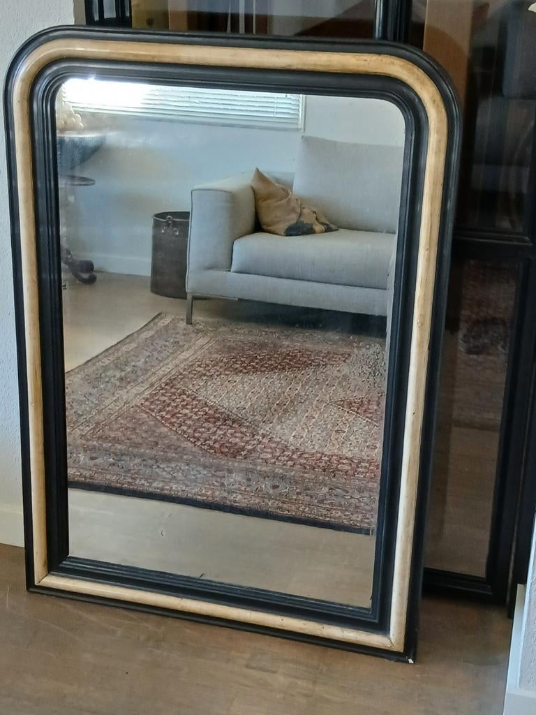 Grote charmante Antieke Franse Louis Philippe Spiegel, Antiek en Kunst, Antiek | Spiegels, Ophalen, Rechthoekig, 50 tot 100 cm