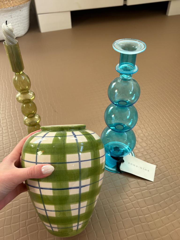 Anna Nina kandelaren + AN stijl vaas, Ophalen, Overige materialen, 25 tot 50 cm, Nieuw