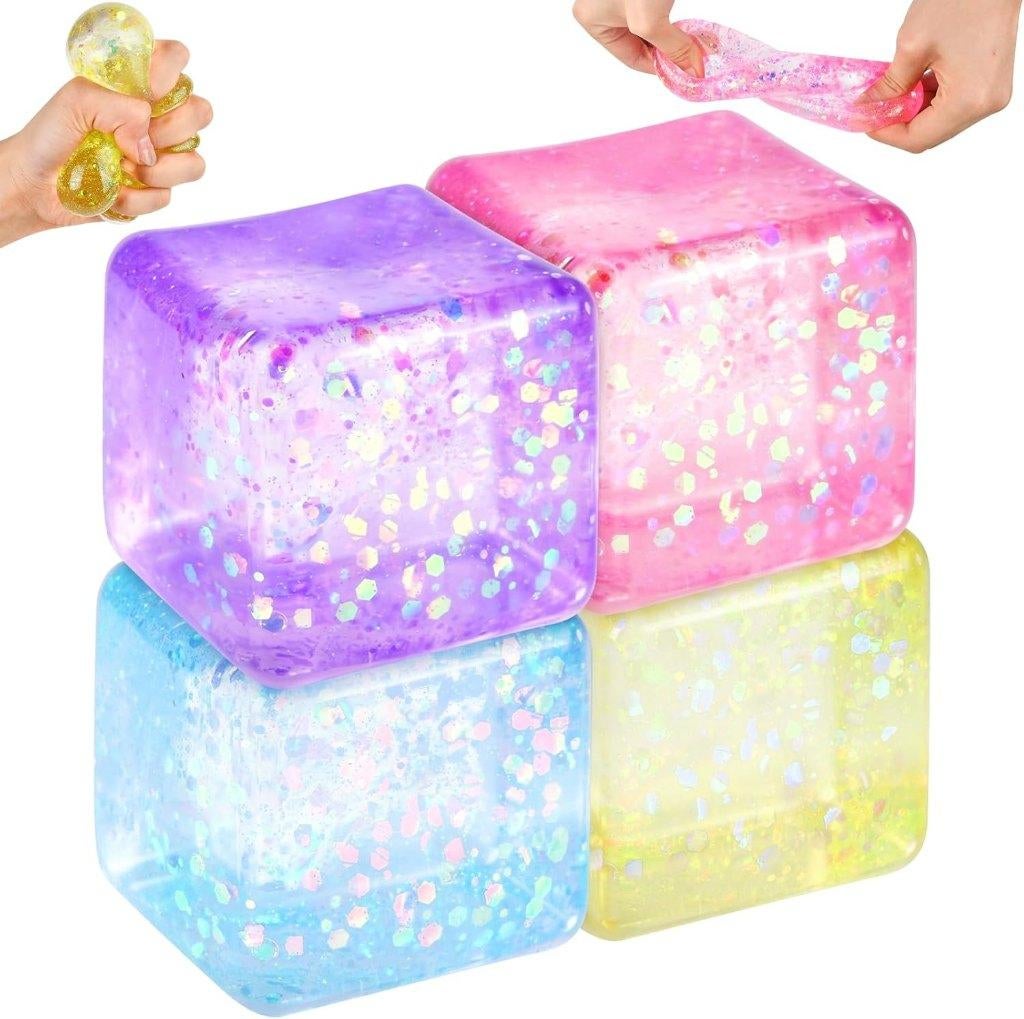 Ice Cube Glitter Squishy (NIEUW) !!!, Ophalen of Verzenden, Nieuw