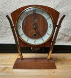 Vintage Tafelklok - Hout en Messing, Ophalen of Verzenden