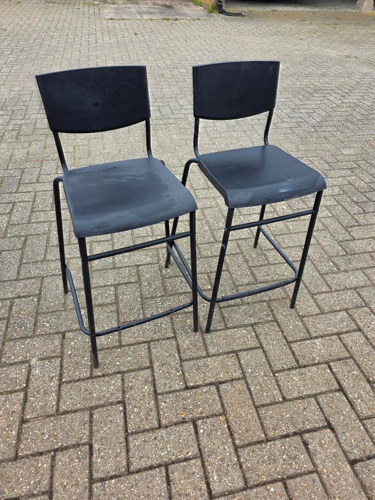 2 Stappel krukken - Zwart, Huis en Inrichting, Krukjes, Z, Gebruikt, Staal, Ophalen of Verzenden