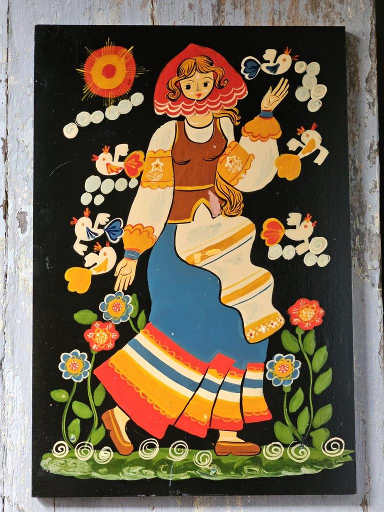 Volkskunst plaquette USSR, Ophalen of Verzenden