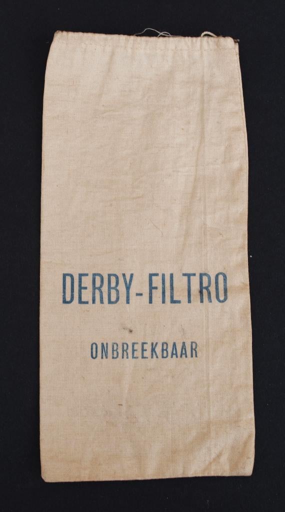 Derby-Filtro onbreekbaar - zakje van textiel - Jaren ‘40, Verzamelen, Rookartikelen, Aanstekers en Luciferdoosjes, Ophalen of Verzenden