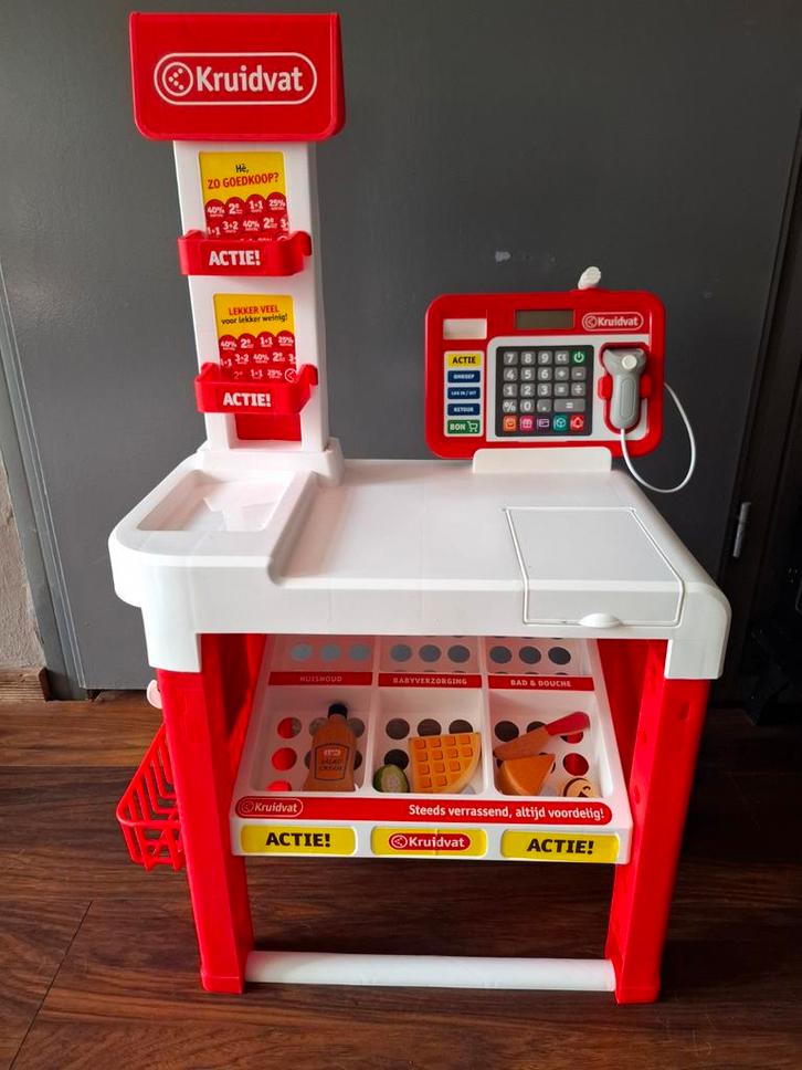 Kruidvat Speelgoed Kassa met Scanner en Accessoires, Kinderen en Baby's, Speelgoed | Overig, Zo goed als nieuw, Jongen of Meisje
