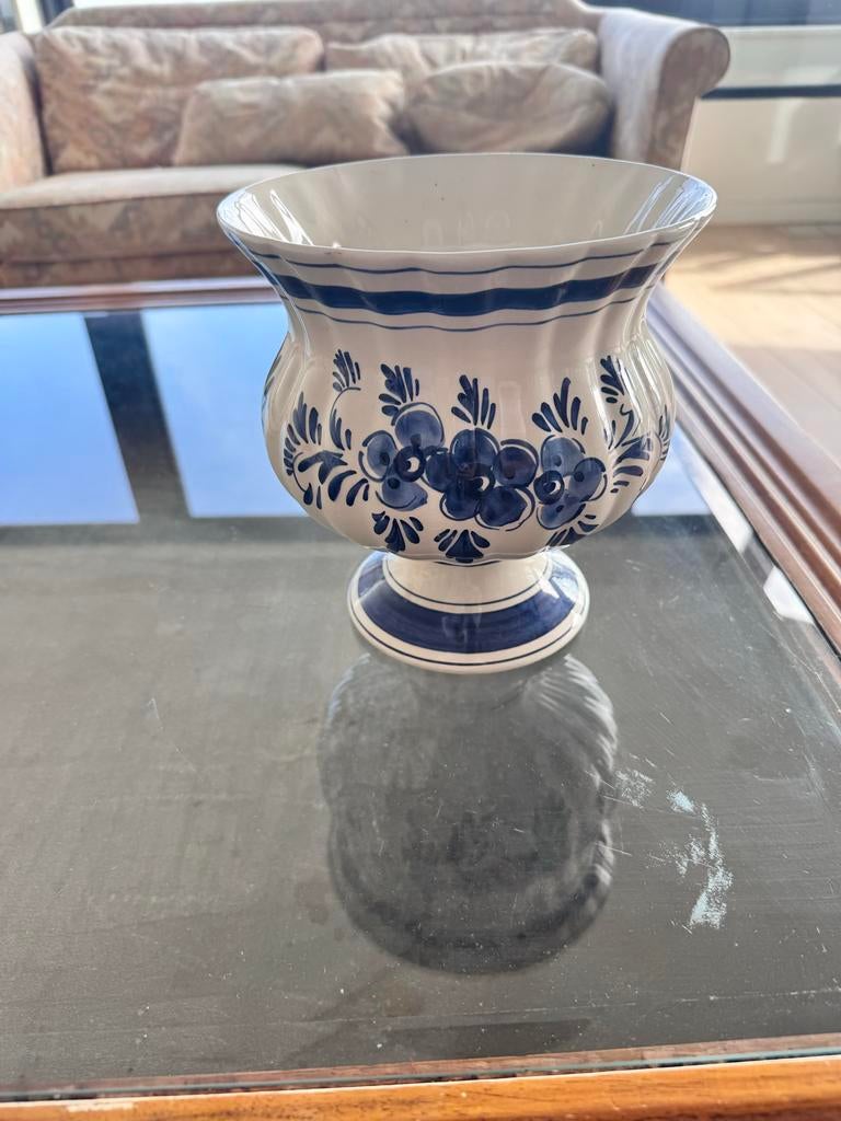 Delfts blauwe vaas, handgeschilderd, Antiek en Kunst, Ophalen of Verzenden