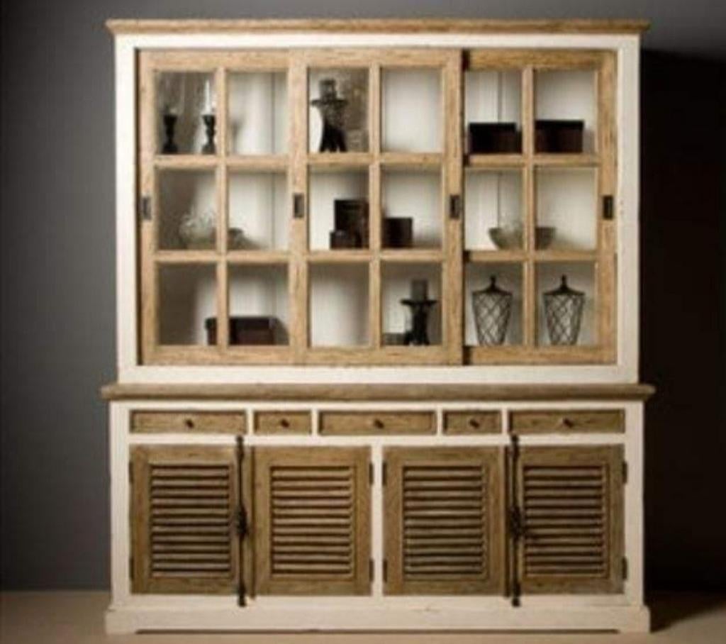 Landelijke Brocante Buffetkast Amanda € 1149.-, Ophalen of Verzenden, Zo goed als nieuw, 25 tot 50 cm, 200 cm of meer