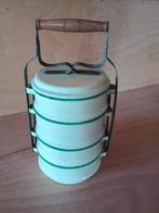 Vintage Draagset emaillen pannetjes, Ophalen of Verzenden