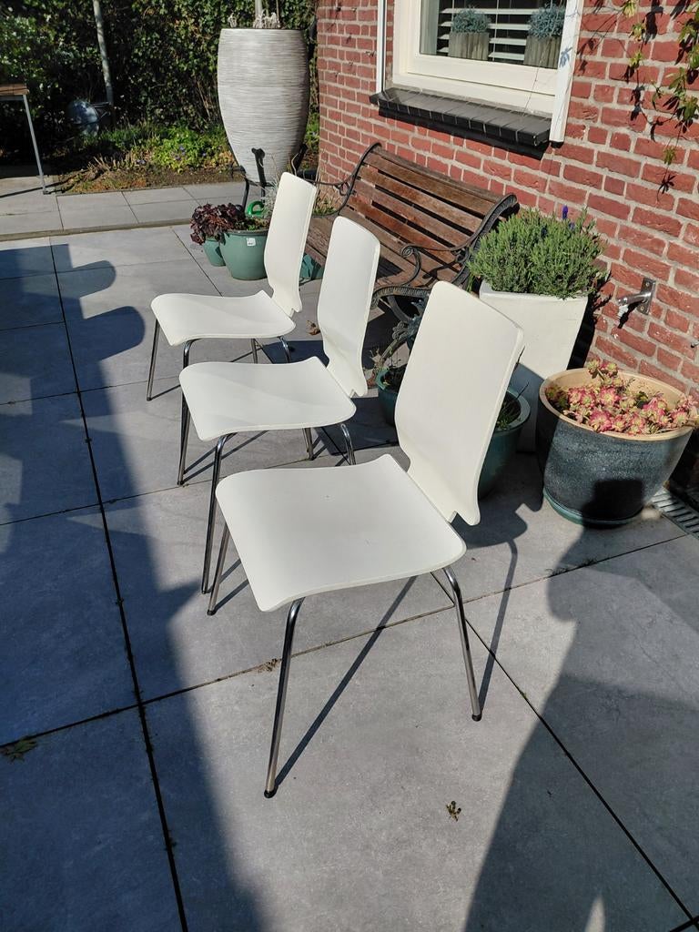 3 stoelen IKEA, Huis en Inrichting, Stoelen, Ophalen, Gebruikt, Drie, Wit