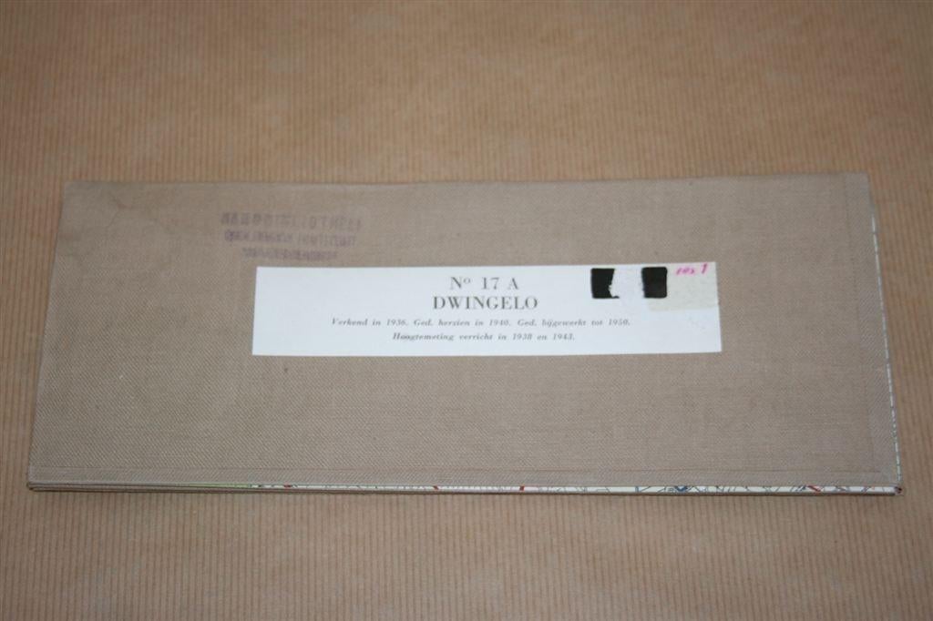 Oude stafkaart op linnen - Dwingelo - 1954, Boeken, Atlassen en Landkaarten, Ophalen of Verzenden, 1800 tot 2000, Nederland, Landkaart